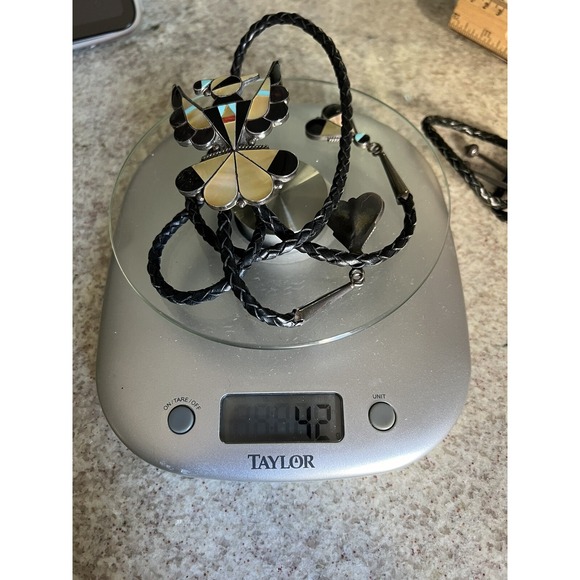 Zuni Sterling Silver Thunderbird Inlay Bolo Tie & Tips A. Dishta Large 42g 38" - Picture 8 of 8